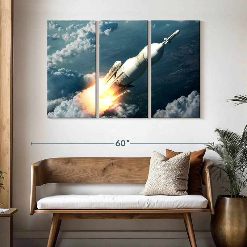 Oberle Spaceship Launching, 32" H x 50" W