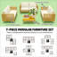 Ensemble de conversation pour l'extérieur, ensemble modulaire pour l'extérieur, ensemble de mobilier de patio en osier 7 pièces