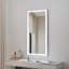 Miroir de salle de bain 48 po x 24 po à DEL avec interrupteur tactile mural réglable blanc / chaud / anti-buée avec mémoire