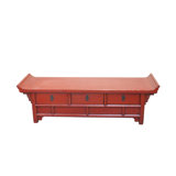 19th Century Red Altar-Style Console Table