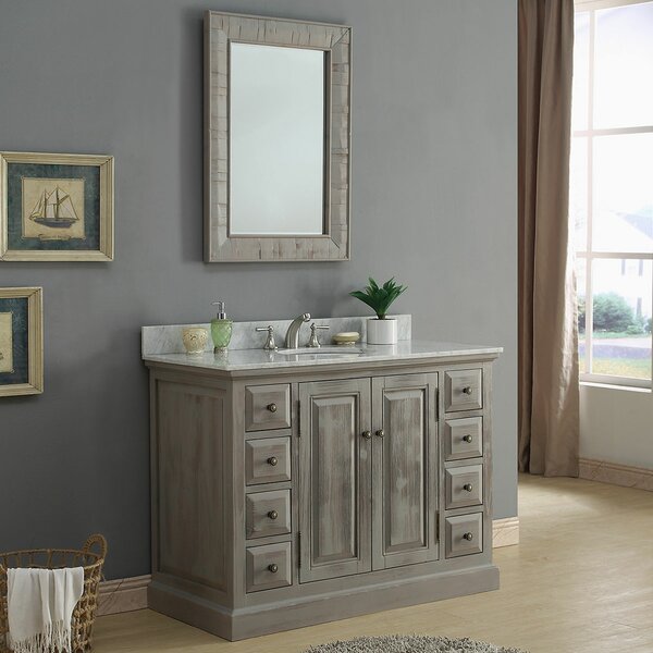 Gracie Oaks Rossini 48'' Single Bathroom Vanity with Marble Top with ...