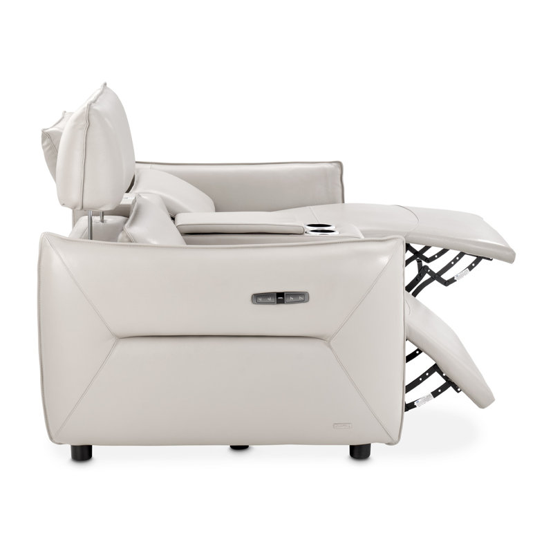 Mia Bella 78'' Recessed Arm Reclining Loveseat, Light Gray