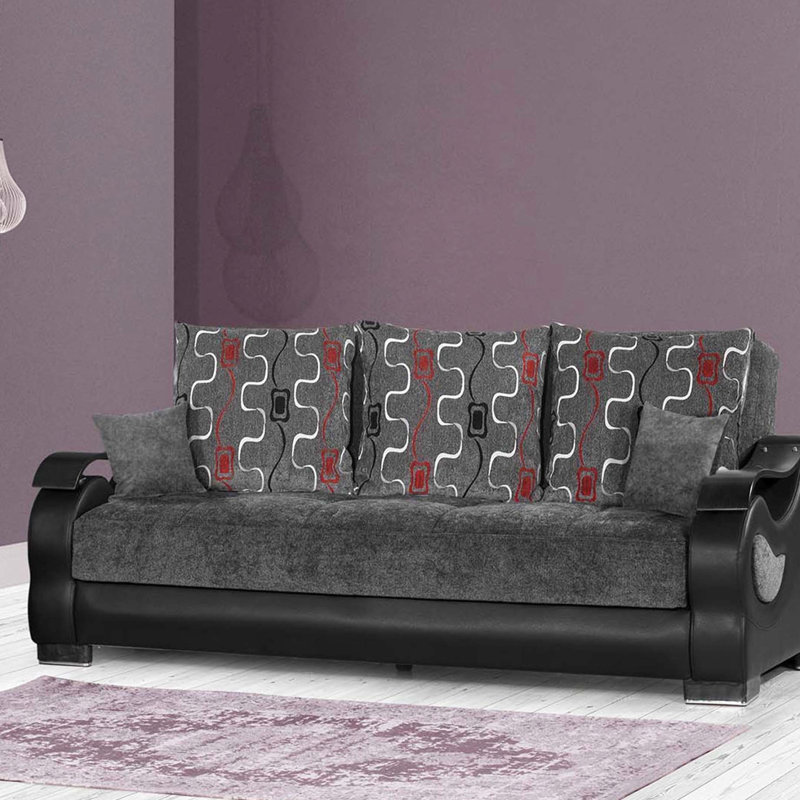 Canapé-lit avec revêtement et rangement en chenille gris - Poids du produit: 176,54 lb. Confortable, élégant et facile à nettoyer. Revêtement épais, 48 po de profondeur, 40 po de largeur, 92 po de hauteur