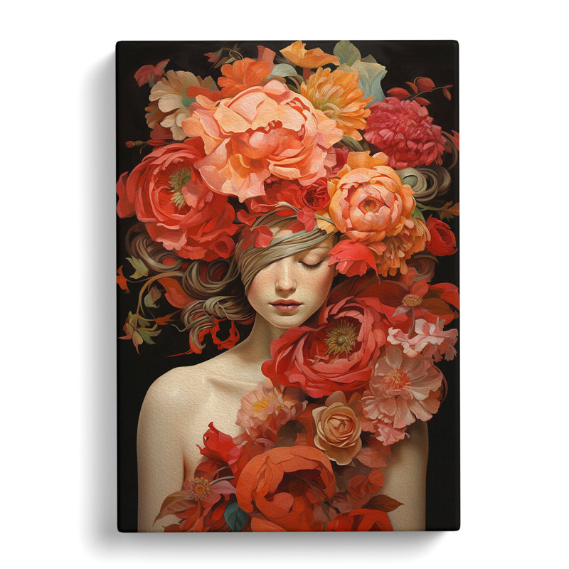 Floral Art Modern No.2 - Wrapped Canvas