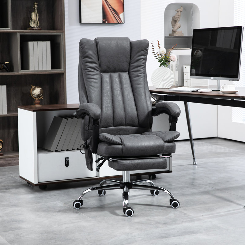 Fauteuil chauffant réglable à 6 points avec repose-pieds rétractable, chauffant, bleu foncé minuit, chauffant, réglable, inclinable 135