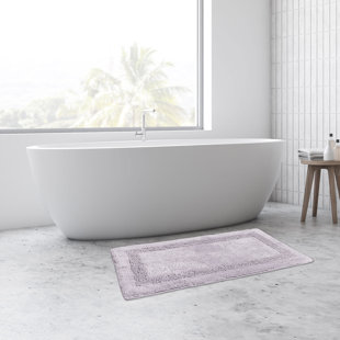 French Connection Rectangular 100% Cotton Solid Bath Rug Size: 20 H x 56 W x 0.25 D, Color: Dark Gray