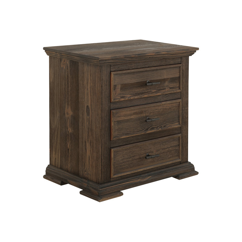3 Drawer, Nightstand, Brown