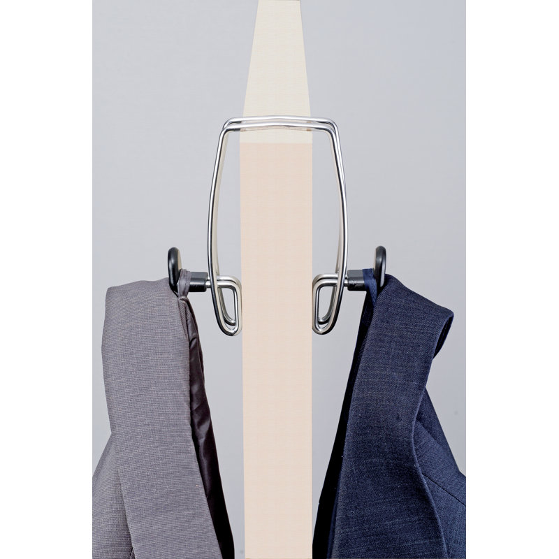 Chrome and Black Over-the-Panel Double Hook