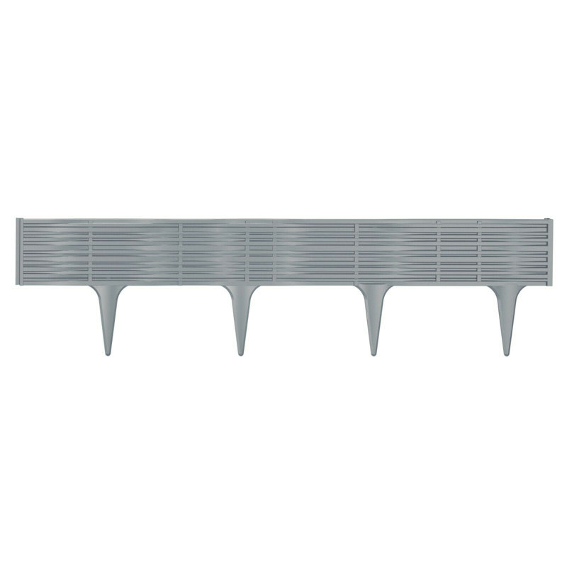 Pearlotta 18.64cm H x 78cm W Plastic Edging, Stone Grey