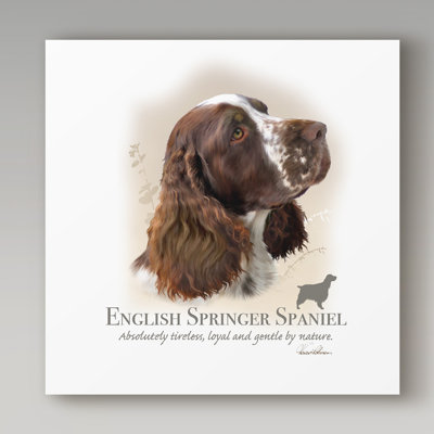 « english springer épagneul », reproduction de peinture à l’acrylique sur toile tendue