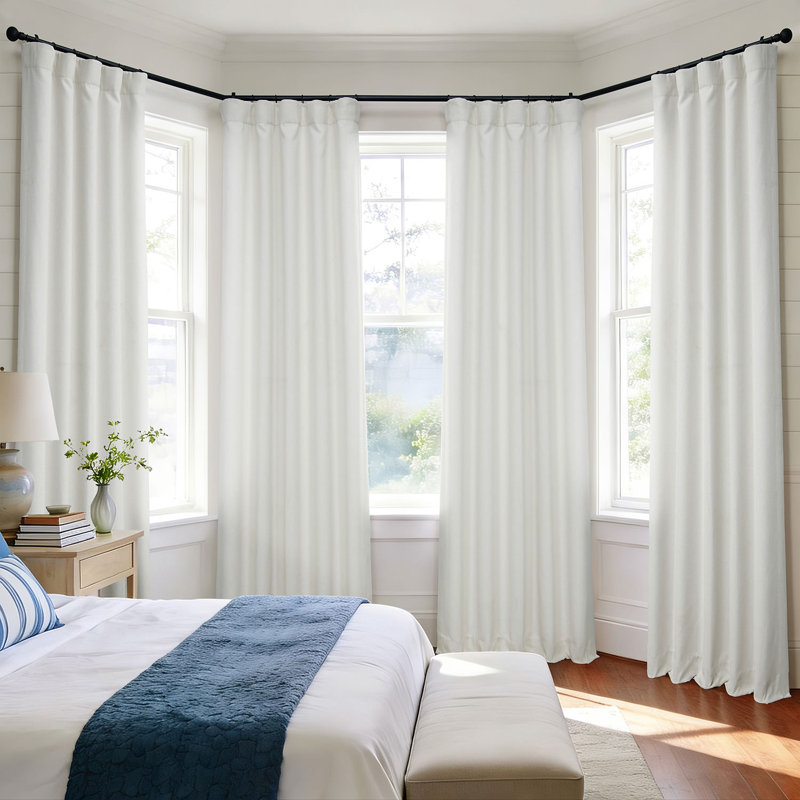 Ottis Faux Linen Room Darkening Curtain Panel , Birch, 50" W x 96" L