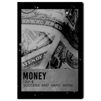 Money Swatch Silver Canvas Black and White Art Prints by Notoriart