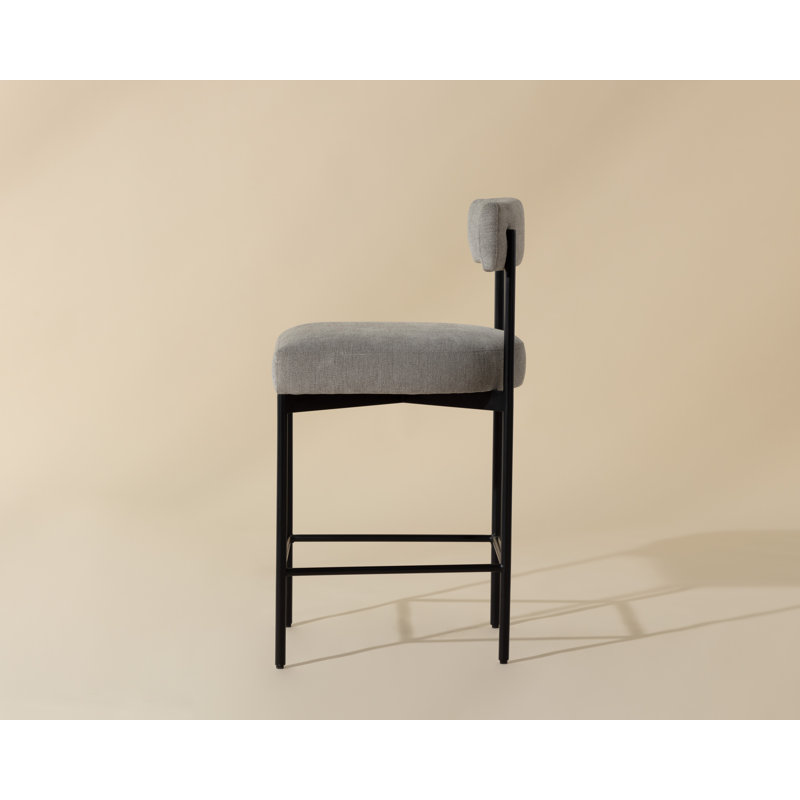 Upholstered Stool with Metal Frame