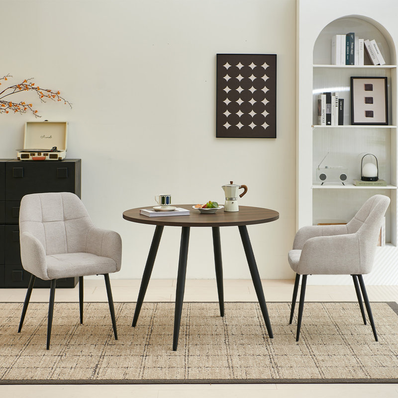 Chenille Fabric Dining Chair, Beige