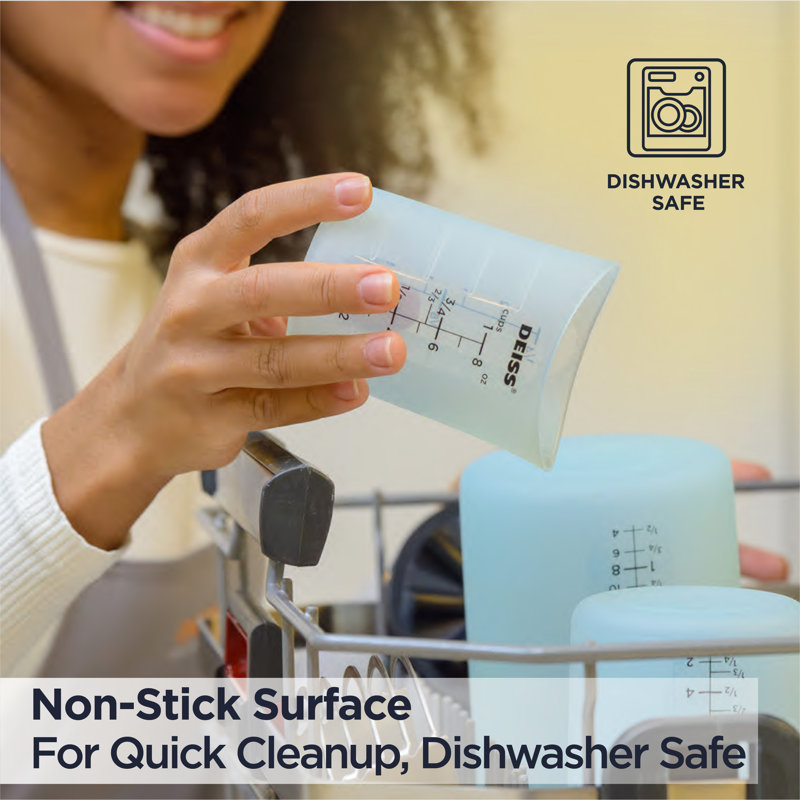 Ensemble de 3 tasses à mesurer en silicone DEISS Pro pour la cuisson et la cuisson