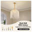 Luminaire suspendu de style lustre en cristal doré de 16 po - Conception élégante de raisin en cascade avec longueur de suspension réglable pour la salle à manger, la chambre à coucher et le vestibule
