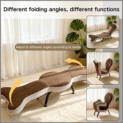 Fauteuil paresseux pliable multifonctionnel, fabriqué en tissu de velours en peluche, polyvalent, adapté à une utilisation intérieure et extérieure, facile à transporter et à déplacer, siège confortable qui s'adapte à l'ergonomie