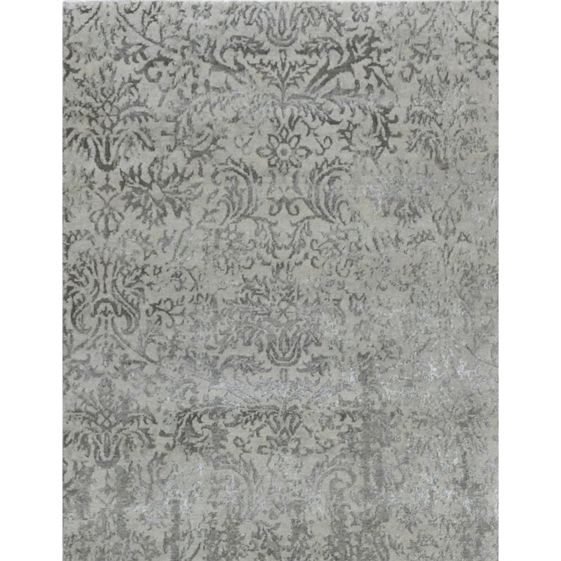 Handmade Abstract and Damask Area Rug, Rectangle 8'1" x 10'