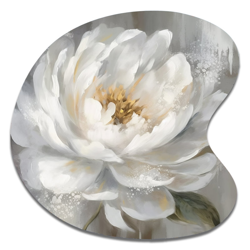 Surette - pivoines de forme unique, reproduction de sculpture murale asymétrique en métal, H 33 po x l 33 po