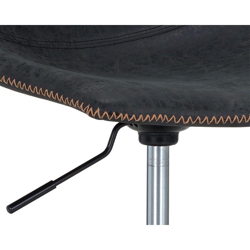 Swivel Task Chair, Black Faux Leather