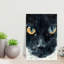 Chat noir captivant, art mural contemporain-129147722