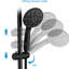 Douche à main à 7 jets avec pluie de 5 pouces et barre coulissante réglable de 26 po, double débit de 1,8 gal / min, installation, acier inoxydable ABS noir, pomme à angle réglable, 7 modes de jet pour une pomme de douche à domicile,-127233179