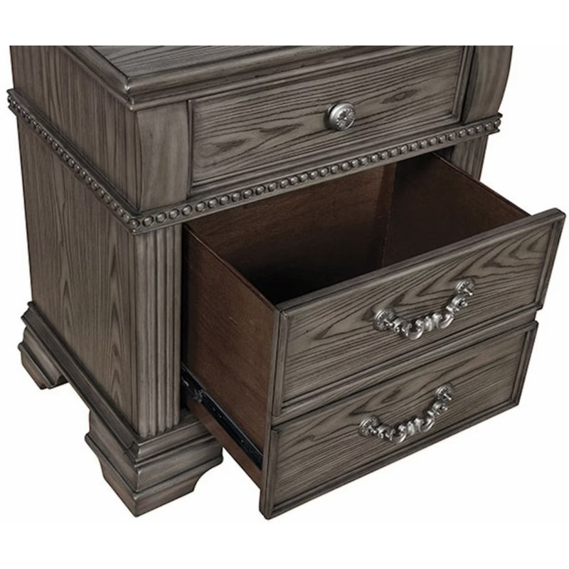 Table de chevet en bois massif Aubreonna, Brun