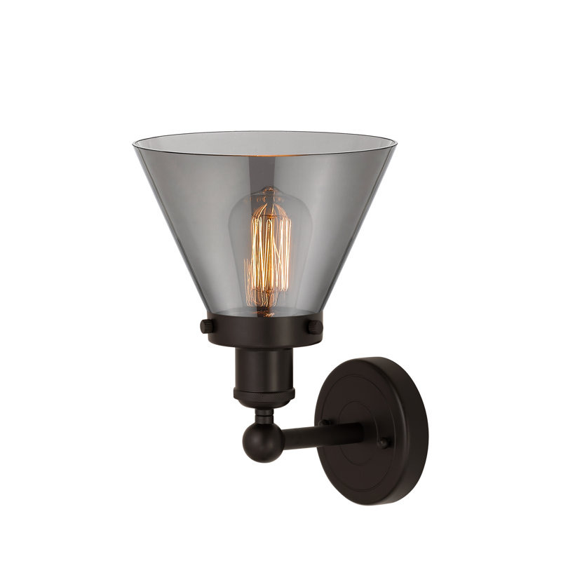 Applique murale à bras en acier 1 lumière Chesterhill, Plaqué couleur fumée, Bronze huilé