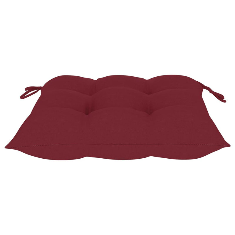 Chaise de patio en teck avec coussins, Rouge