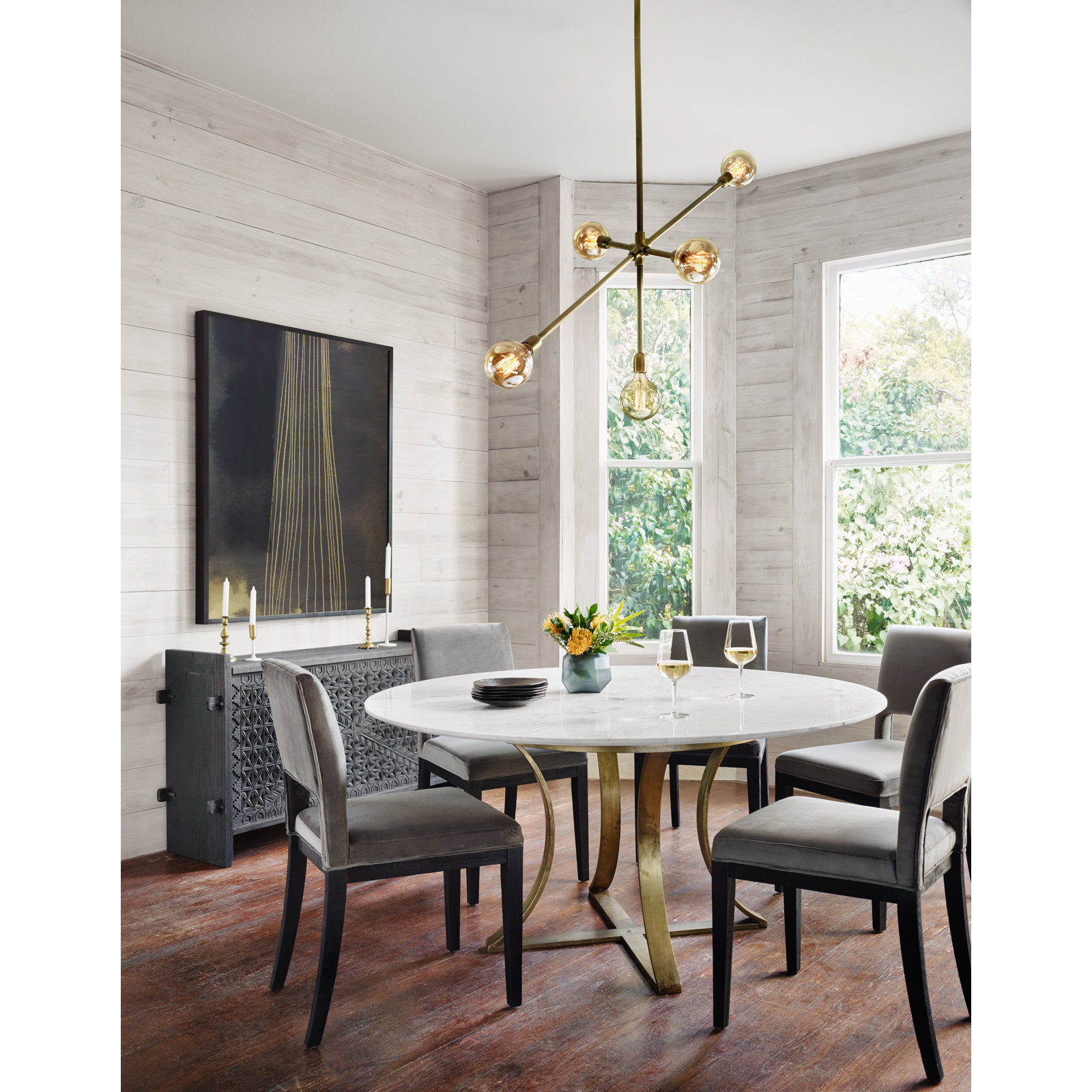 Lowan 60'' Round Marble Dining Table