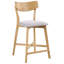 Upholstered Counter Stool with Solid Wood Frame-1672698104