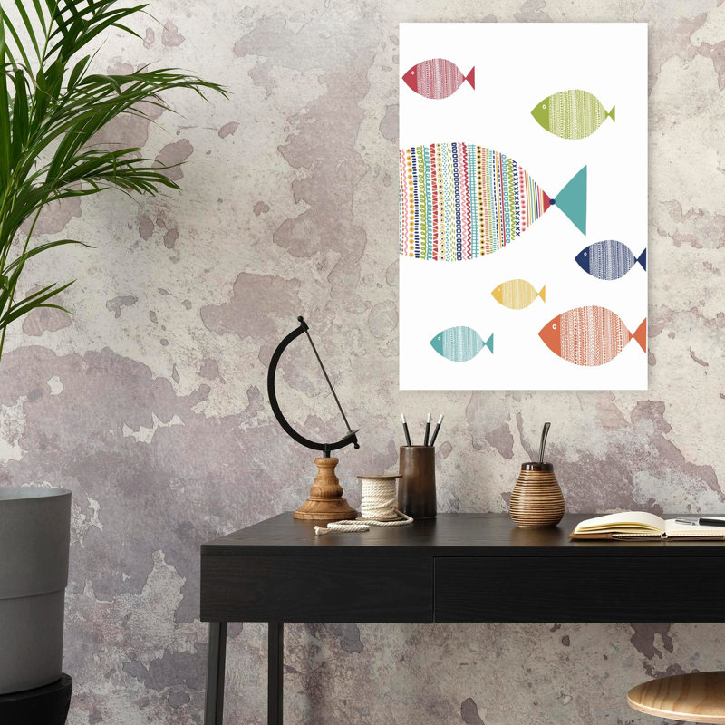 Illustration de poisson abstrait, 24" H x 16" W