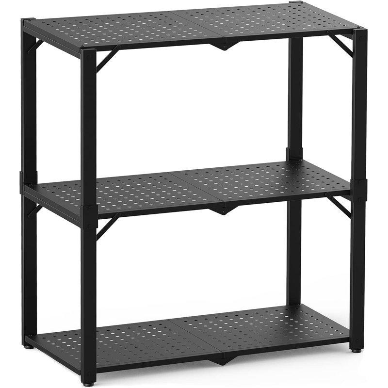 Étagère de rangement robuste en métal à 3 tablettes