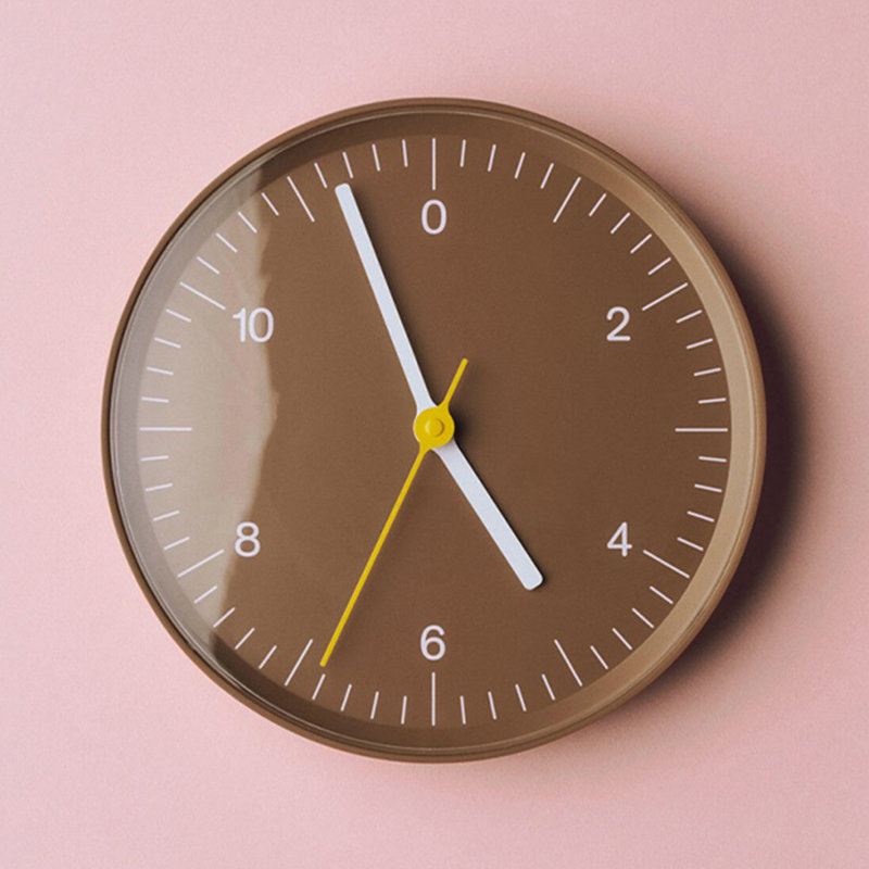 Horloge murale ronde brune, Brown