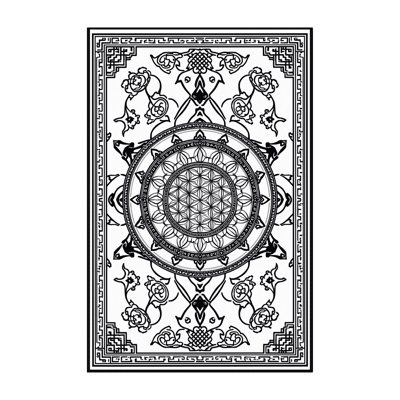 Tapis oriental classique bleu et noir lavable à la machine Roslindale