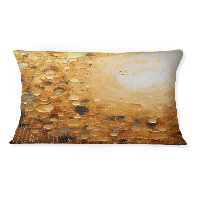 Coussin décoratif doré et doré
