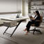 Bureau blanc rectangulaire en bois massif avec 1 tiroir, bureau-131497672-131497674-131497678