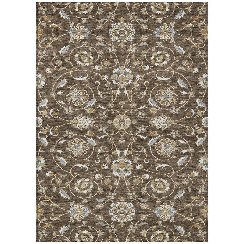 Tapis intérieur lavable marocain 3 pi x 5 pi ivoire et gris chocolat