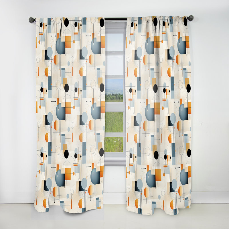 Gridlock multicolore Ganit I - rideau en velours moderne - obscurcissant - 1 panneau, L 52 po x L 108 po