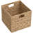11" W x 11" D Square Natural Water Hyacinth Hand Woven Rattan Wicker Storage Basket Set with Iron Wire Frame (Set of 4)-1008692714