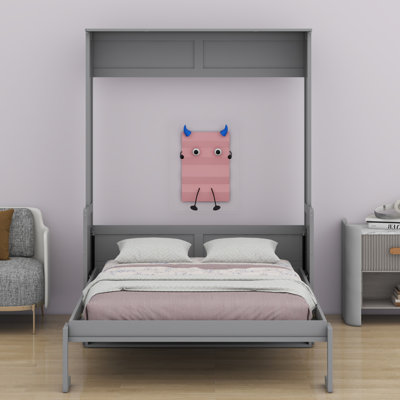 Murphy Bed With Desk,LED Lights And USB Charging Station