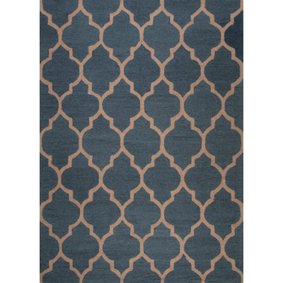 Dark Gray Hand-Tufted Wool Geometric Moroccan Rug by , Elegant and Stylish Area Rug for Adding a Modern Flair to Your Living Room, Bedroom, Office, or Home Décor