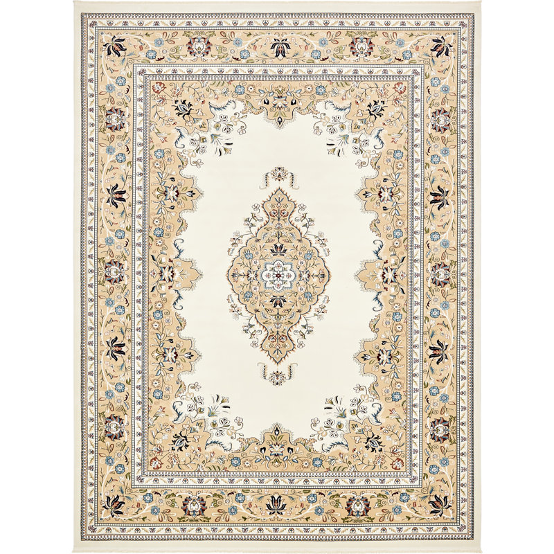 Tapis oriental crème / ivoire Amaris, Rectangle 10 pi x 13 pi 1 po