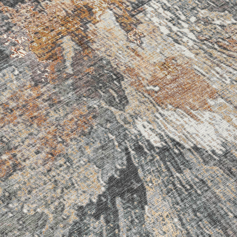Tapis abstrait intérieur / extérieur lavable à la machine Pablo ACN2283, Rectangle 10 pi x 14 pi