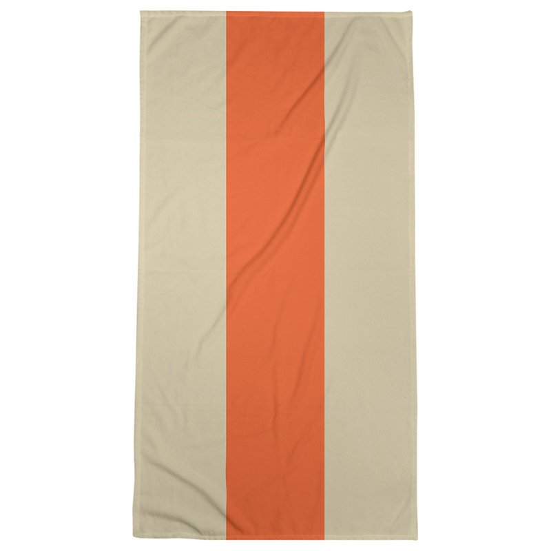 Beach Towel, Cream/Orange/Cream, Polyester/Cotton