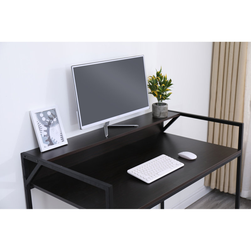 Modern Narrow Console Table In Black: Metal & Wood, Ideal For Small Space Living Bedroom, Hallway, And Office Black Foyer Bedroom: Structure, Fits Spaces Room,