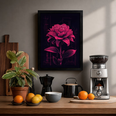 Digital Peony Modern - Framed Print
