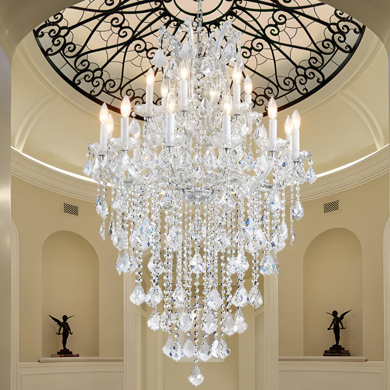 Dimmable Modern Crystal Chandeliers Silver Lighting