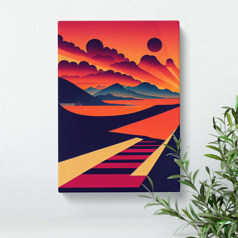 Breathtaking Sunset - Print, Wrapped Canvas, 76cm H x 50cm W x 3cm D, No Matte