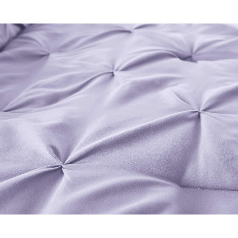Berlin Pintuck Microfiber 3-Piece Comforter Set, Twin Comforter + 1 Standard Sham, Lavender